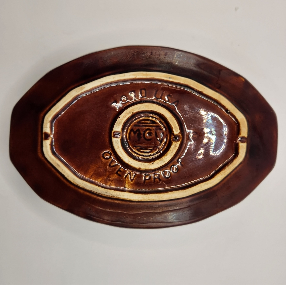 Vintage McCoy Brown Drip Glaze Ovenproof Baking Dish Made in USA - Picture 6 of 9